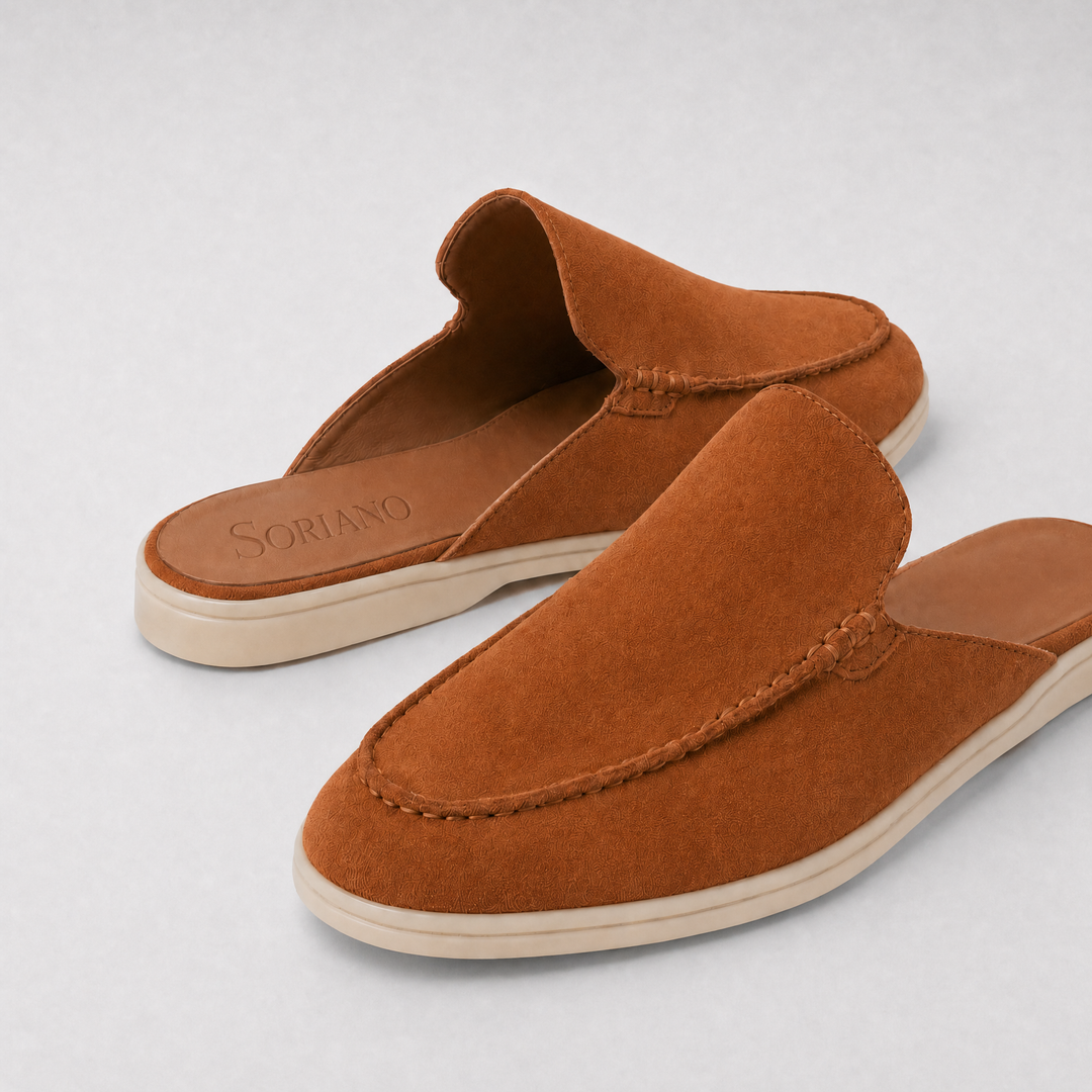 The Soriano Milano Suede Mule — Tan