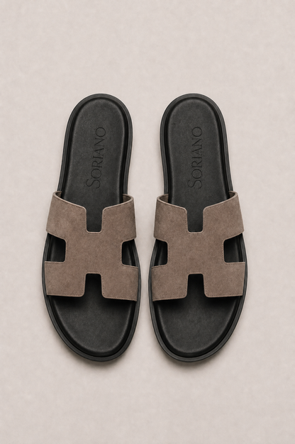 The Soriano Suede Sandal Taupe