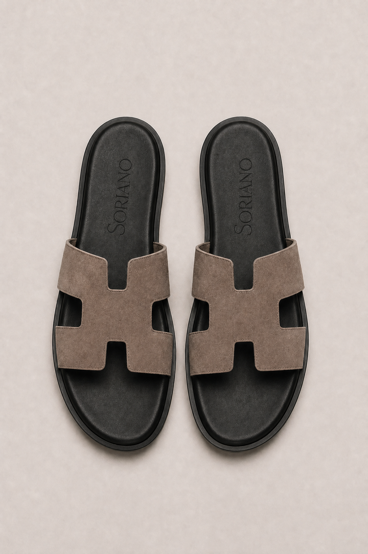The Soriano Suede Sandal Taupe
