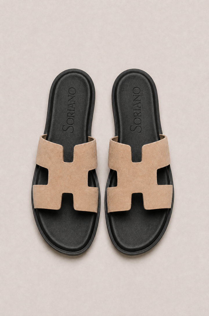The Soriano Suede Sandal Beige
