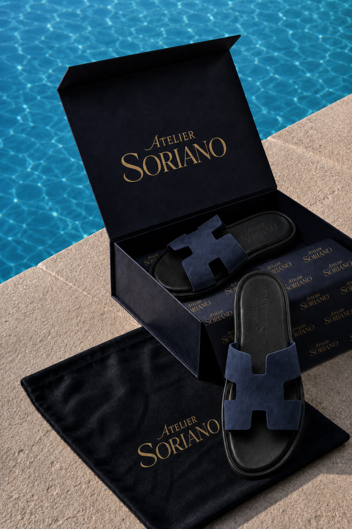 The Soriano Suede Sandal Navy