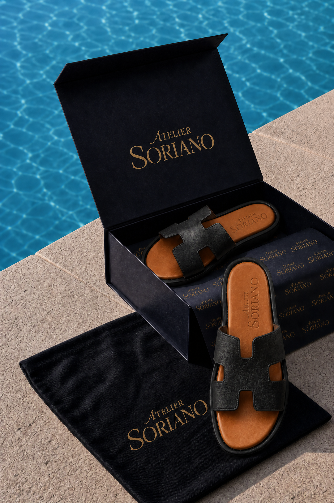 The Soriano Leather Sandal Black/Brown