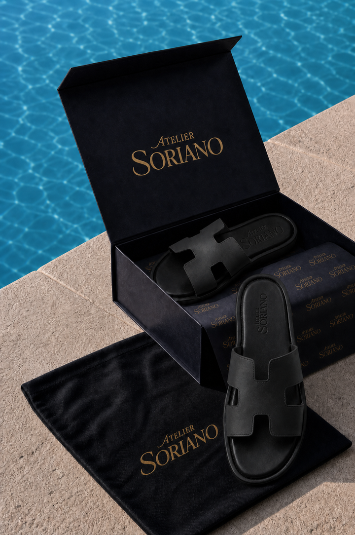 The Soriano Leather Sandal Black