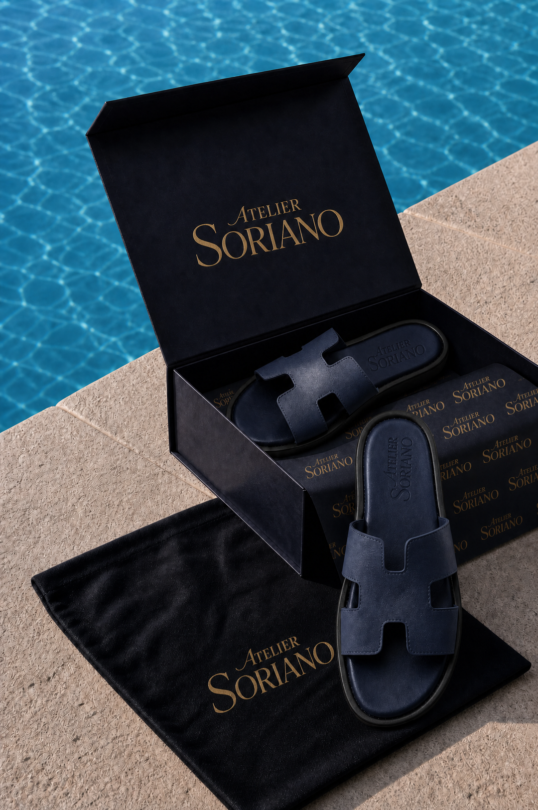 The Soriano Leather Sandal Blue
