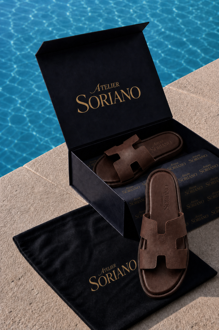 The Soriano Leather Sandal Dark Brown