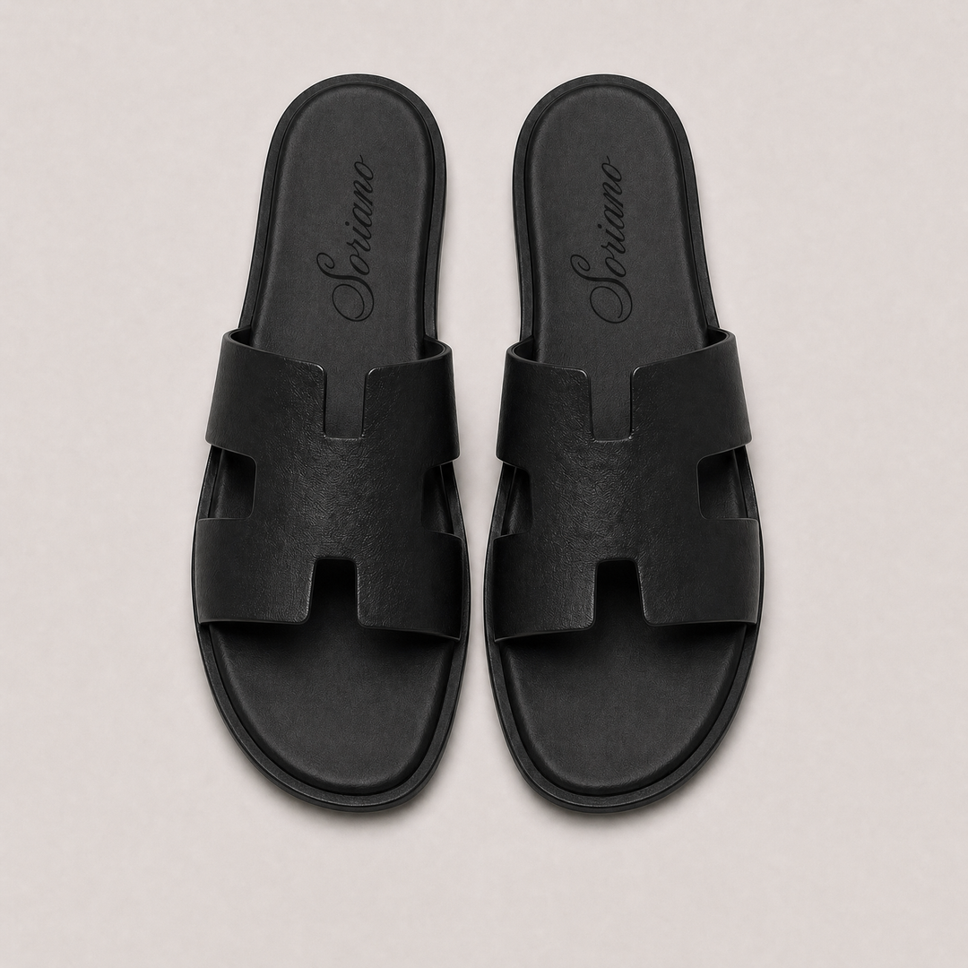 The Soriano Leather Sandal Black