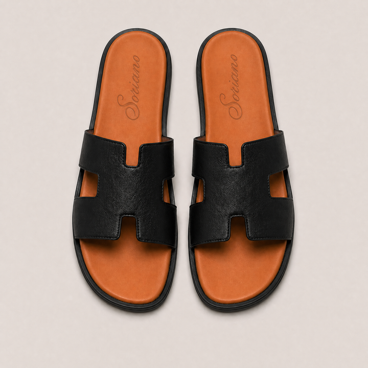 The Soriano Leather Sandal Black/Brown