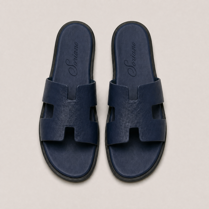 The Soriano Leather Sandal Blue