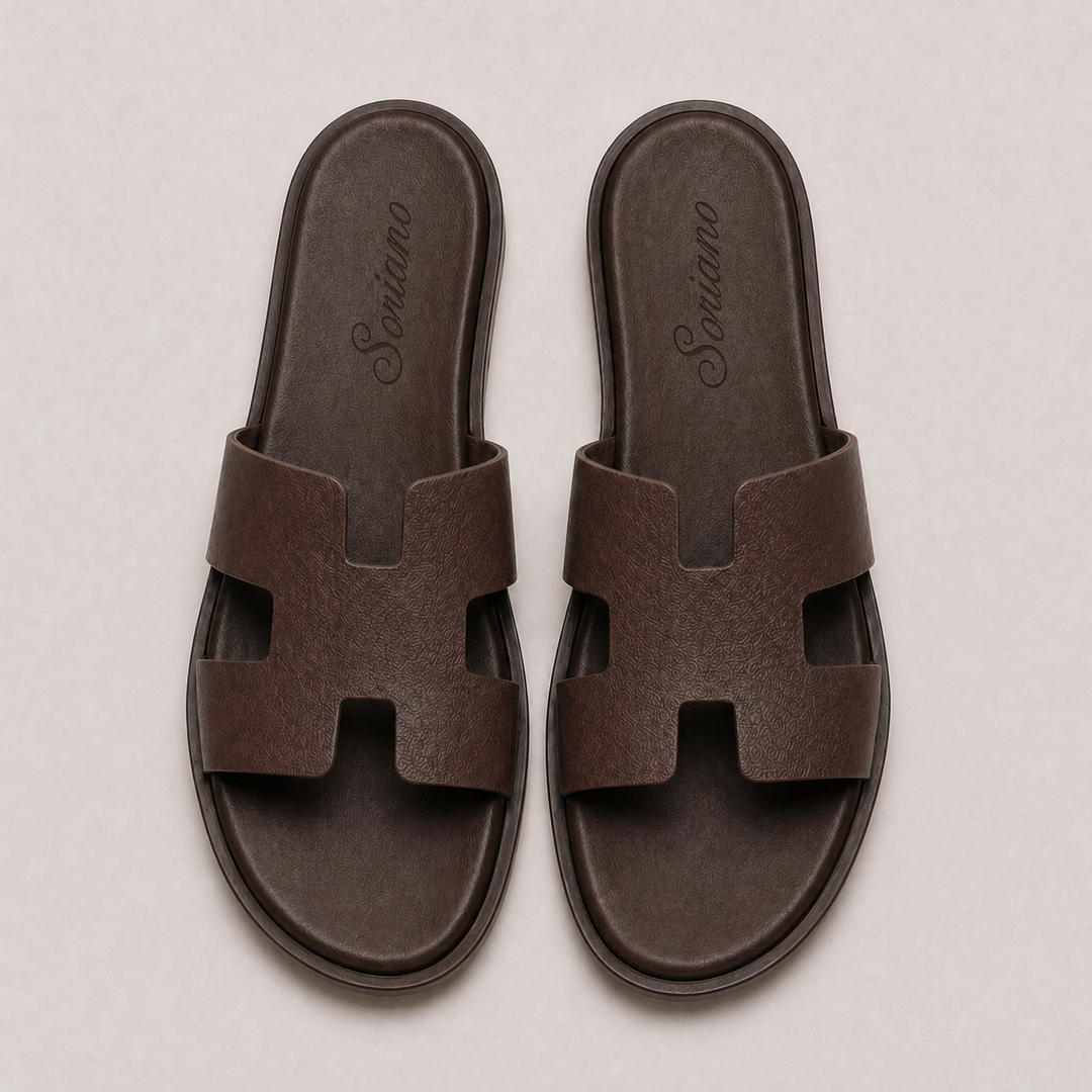 The Soriano Leather Sandal Dark Brown