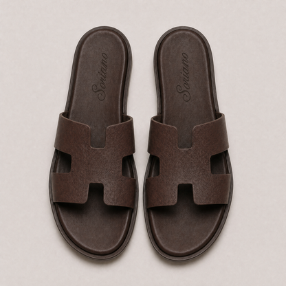 The Soriano Leather Sandal Dark Brown