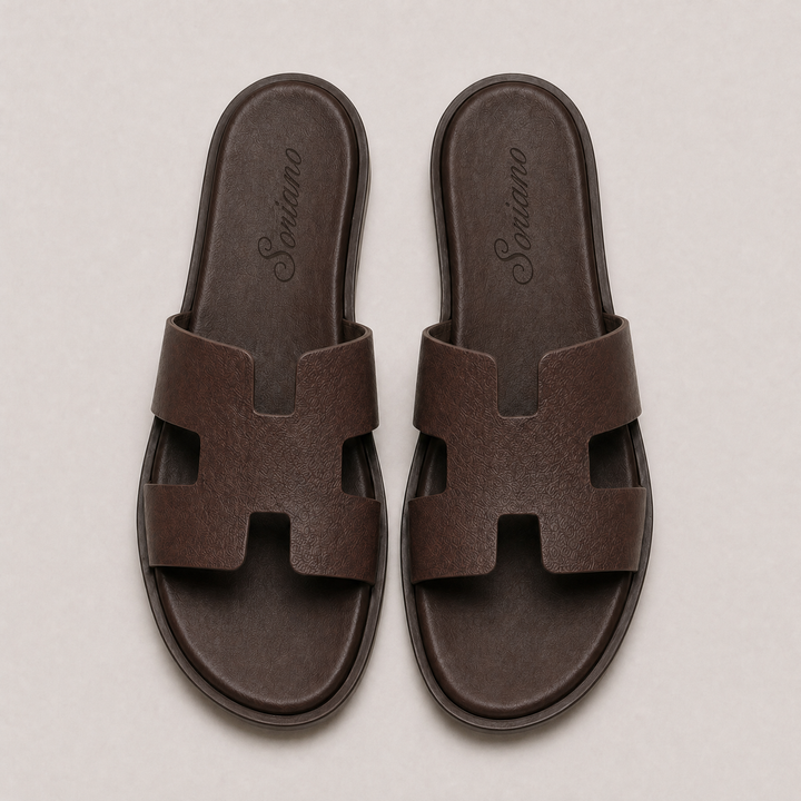 The Soriano Leather Sandal Dark Brown