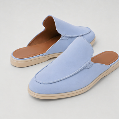The Soriano Milano Suede Mule — Light Blue