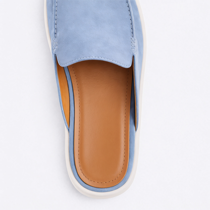 The Soriano Milano Suede Mule — Light Blue