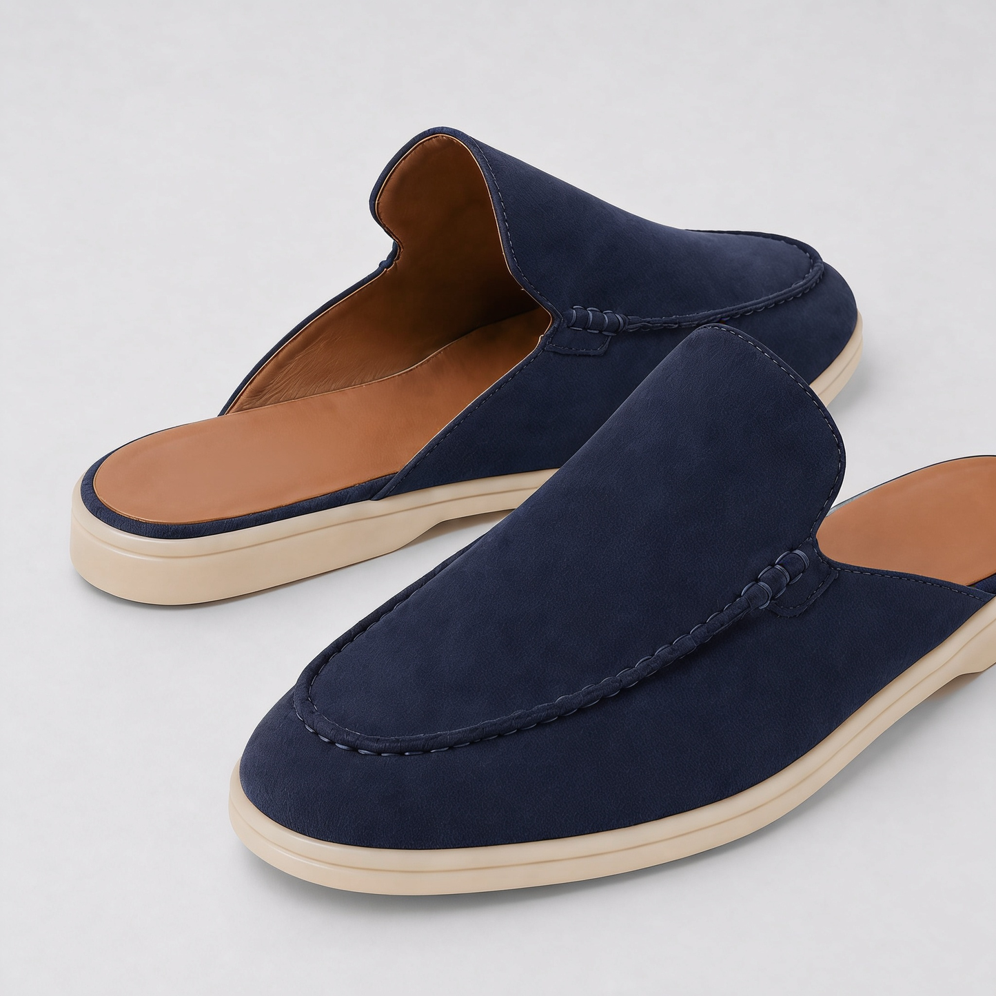 The Soriano Milano Suede Mule — Navy
