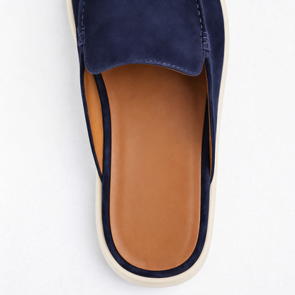 The Soriano Milano Suede Mule — Navy