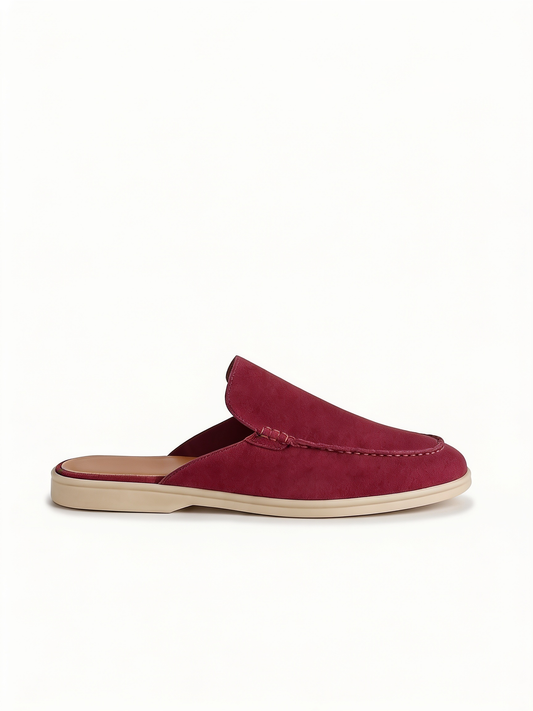 The Soriano Milano Suede Mule — Burgundy