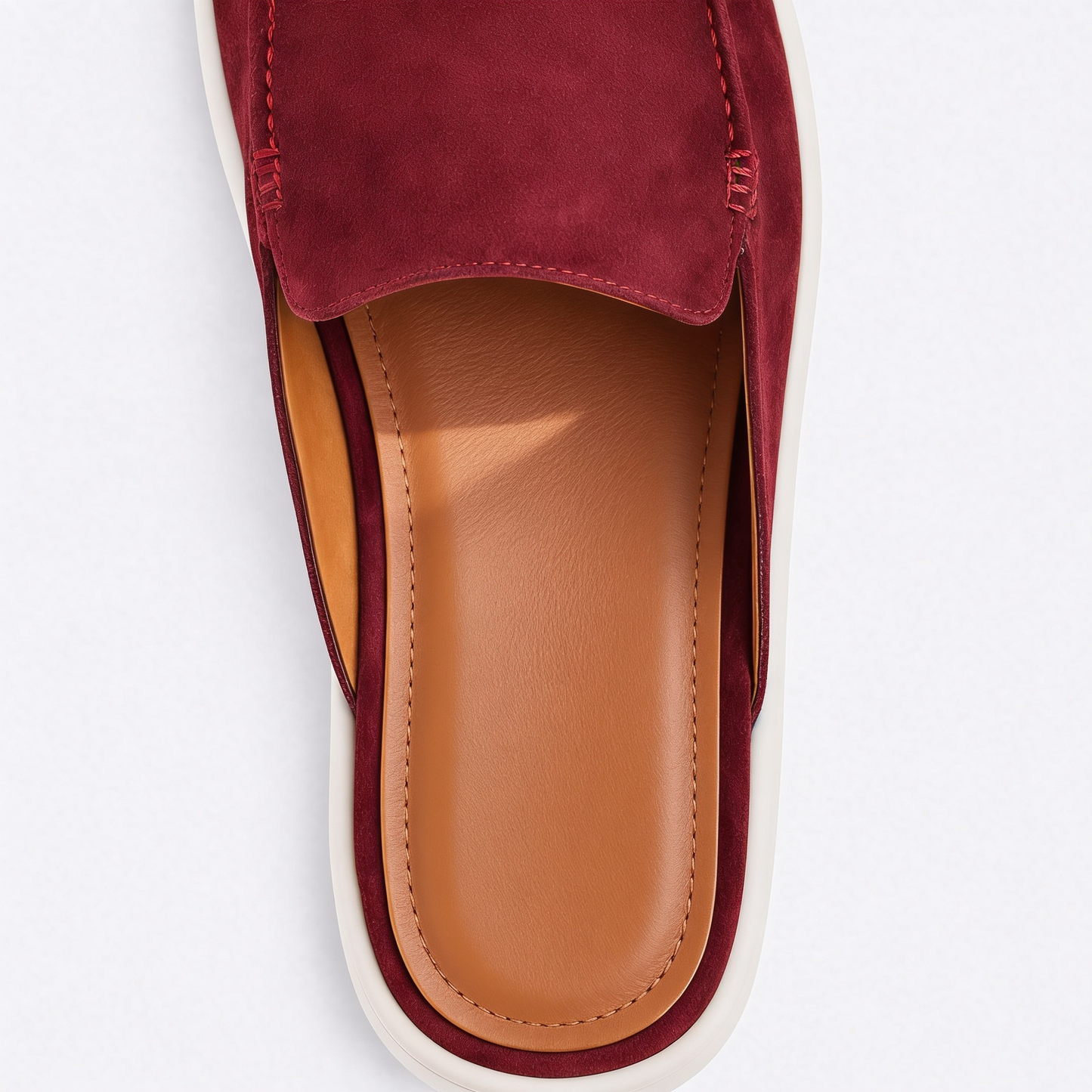 The Soriano Milano Suede Mule — Burgundy
