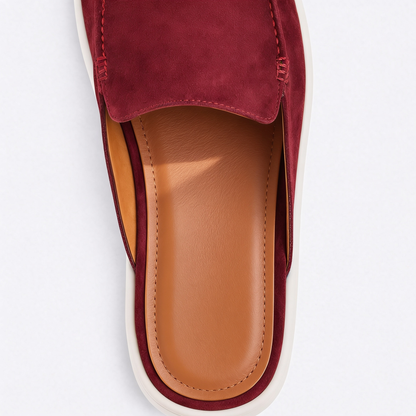 The Soriano Milano Suede Mule — Burgundy