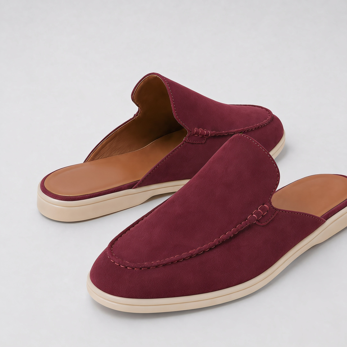 The Soriano Milano Suede Mule — Burgundy