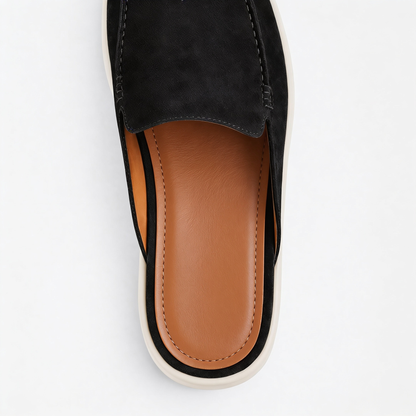 The Soriano Milano Suede Mule — Black