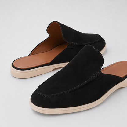 The Soriano Milano Suede Mule — Black