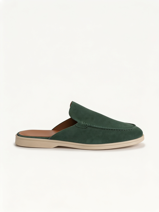 The Soriano Milano Suede Mule — Forest Green