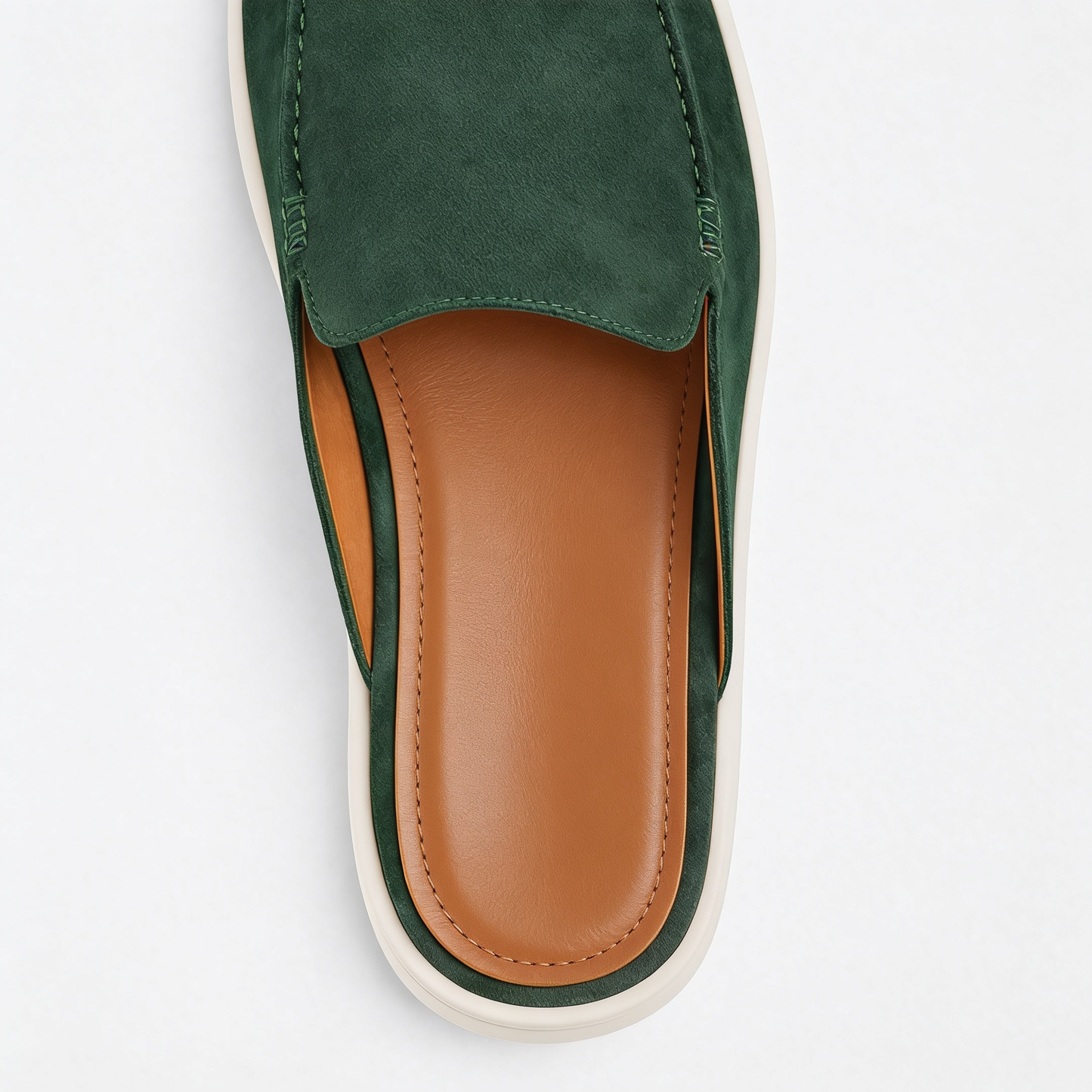 The Soriano Milano Suede Mule — Forest Green