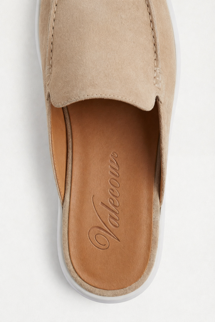 The Soriano Milano Suede Mule — Beige