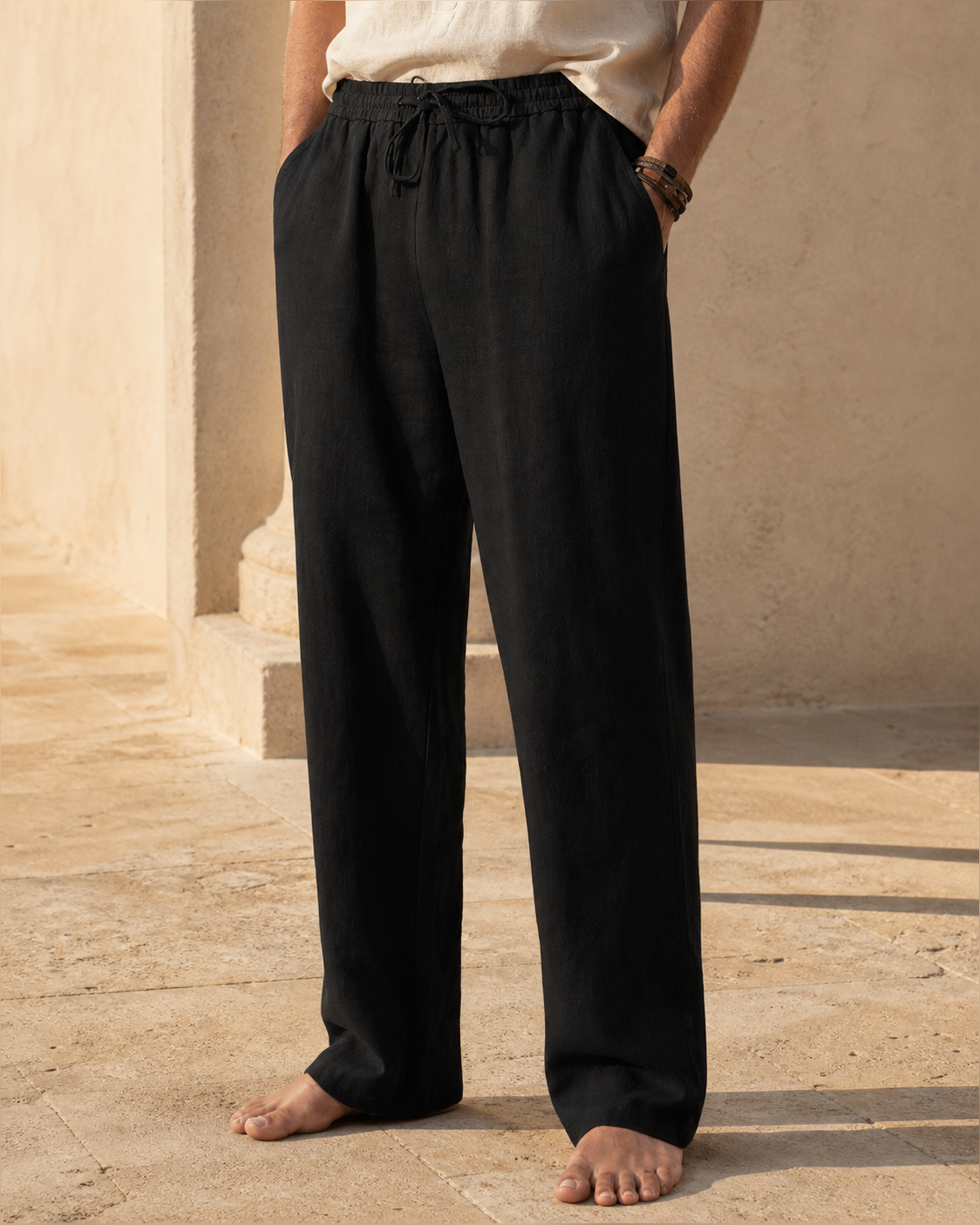 The Riviera Linen-Blend Drawstring Trouser
