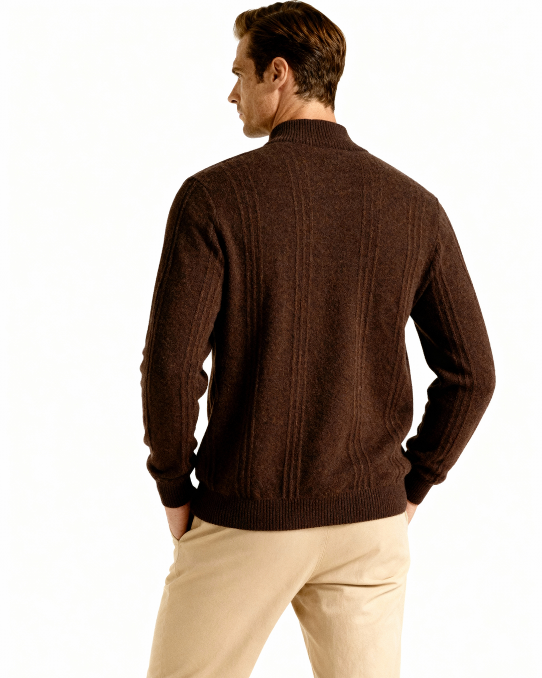 The Soriano Cashmere Ribbed Half Zip