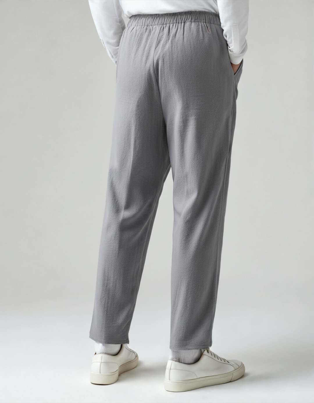 The Soriano Linen Pantalon - Gray - Detail