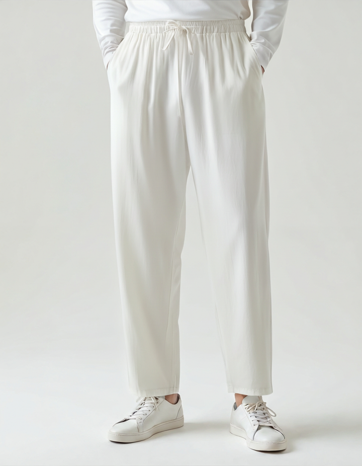 The Soriano Linen Pantalon - White - Front