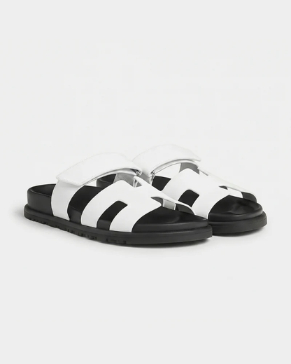 Soriano Taormina Leather Sandal Bianco