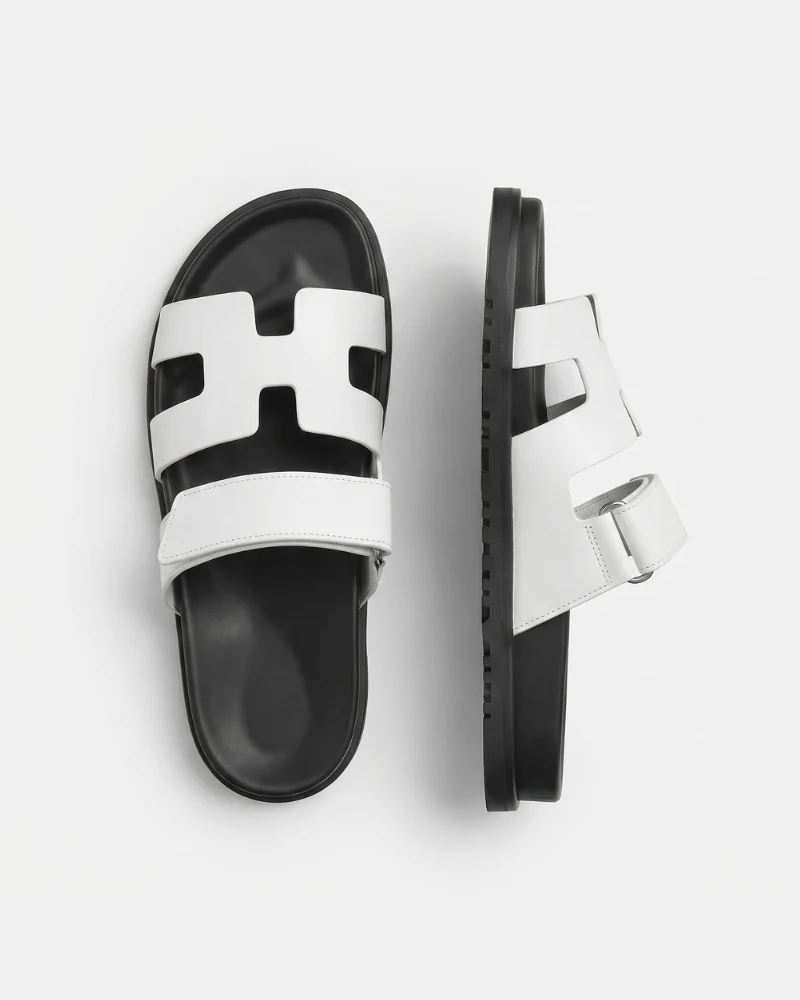 Soriano Taormina Leather Sandal Bianco