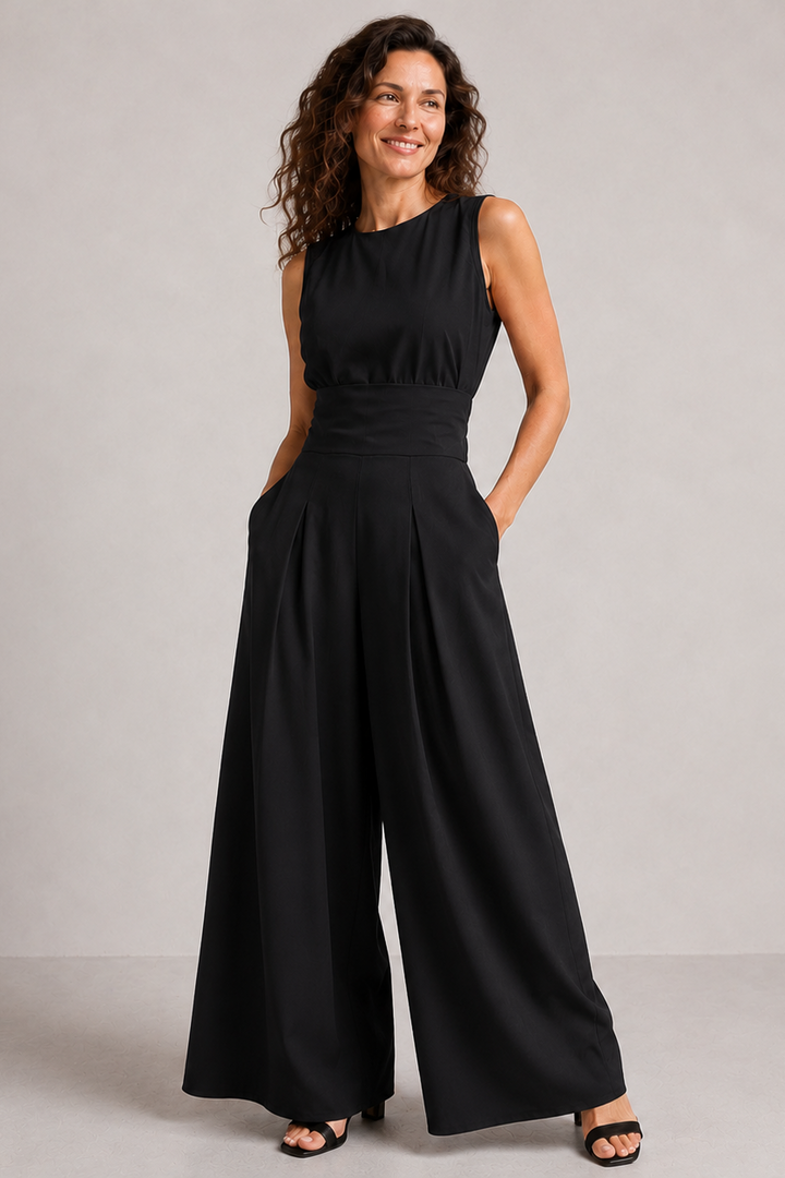 The Portofino Jumpsuit in Black